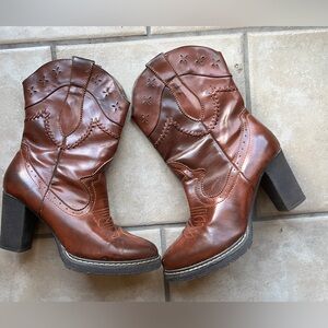 Roper Brown Heeled Western Boots size 9.5